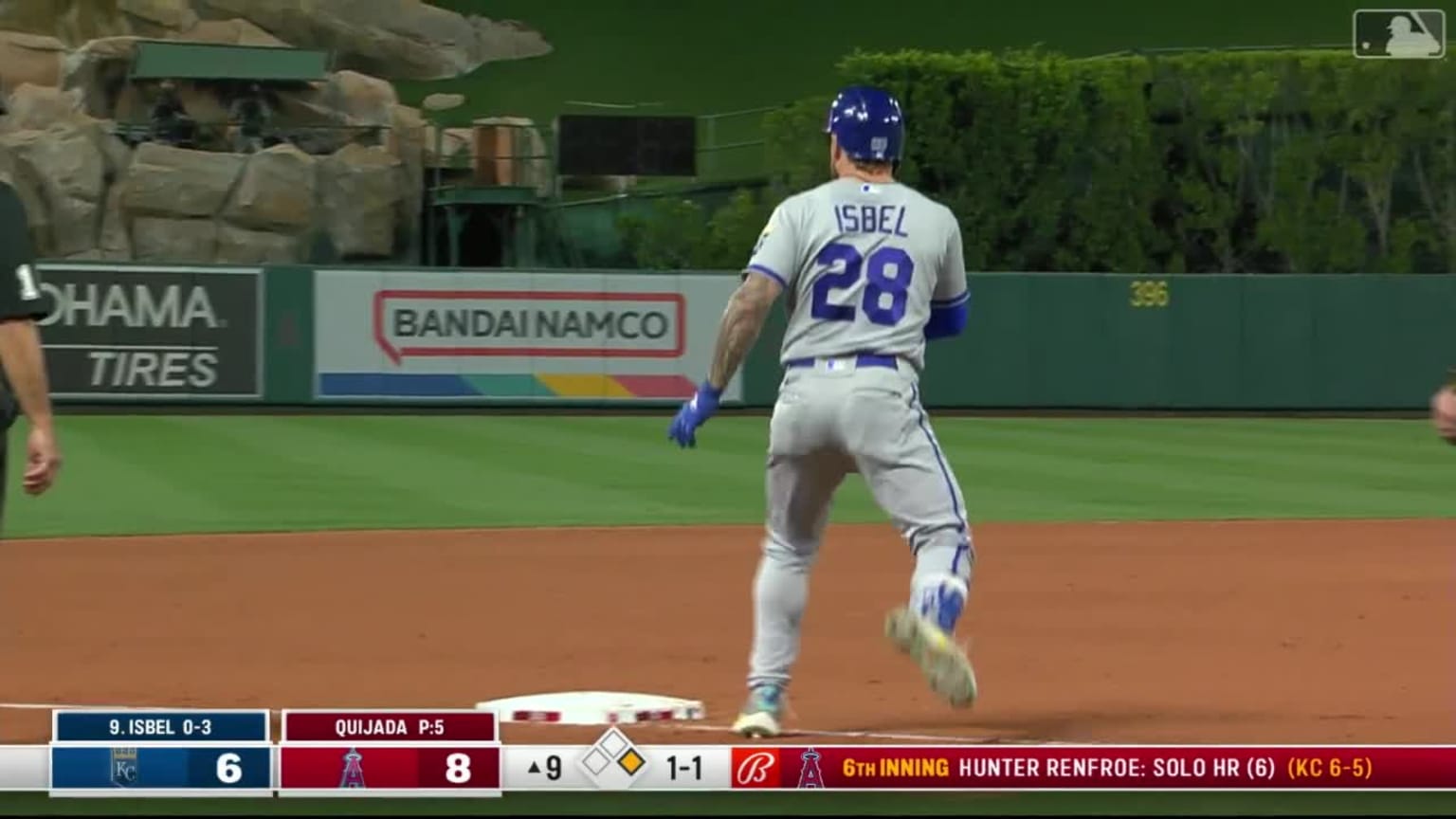 Kyle Isbel rips an RBI triple to right-center field | 04/22/2023 ...