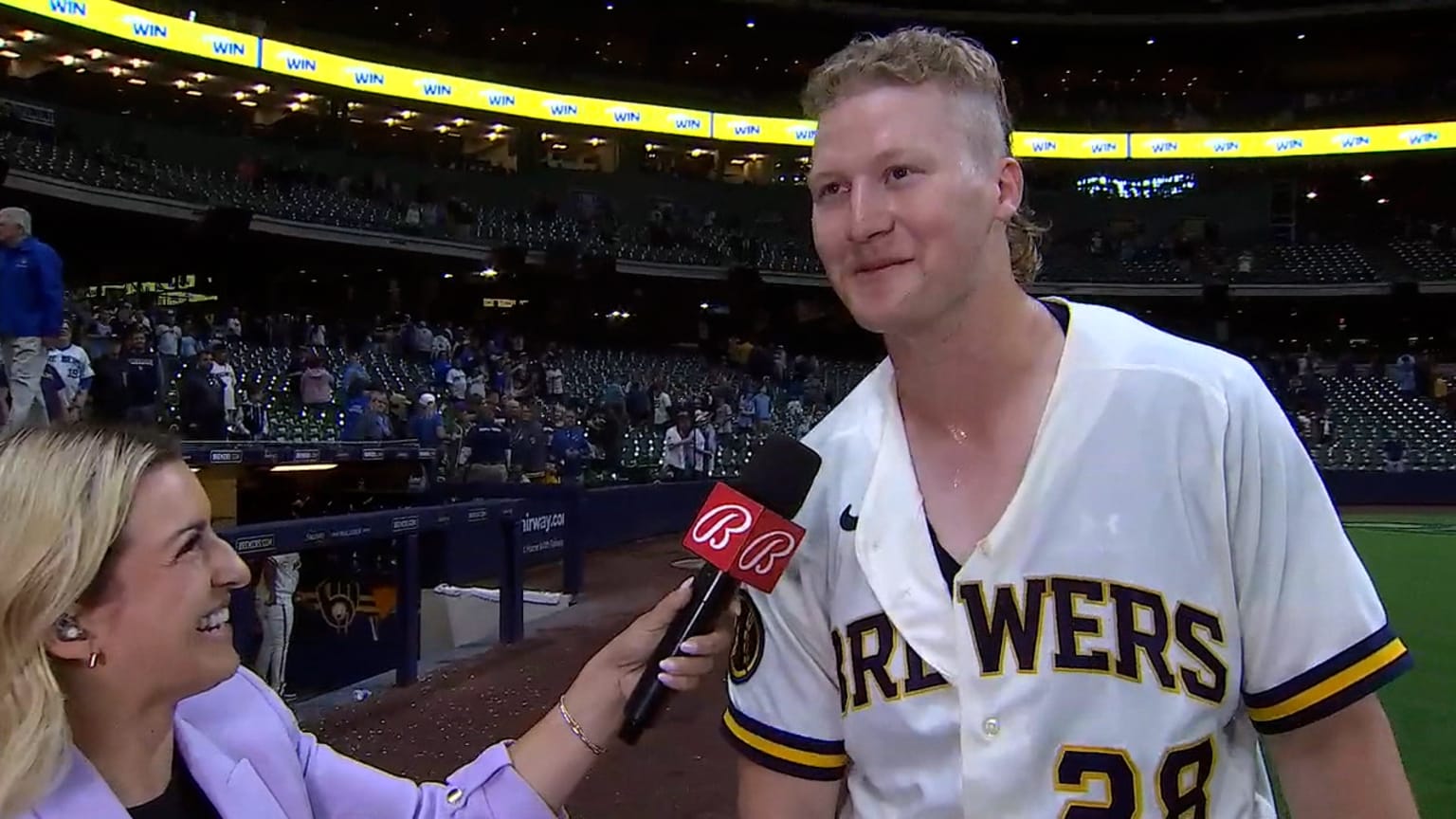Joey Wiemer talks about his walkoff single 06/06/2023 Milwaukee