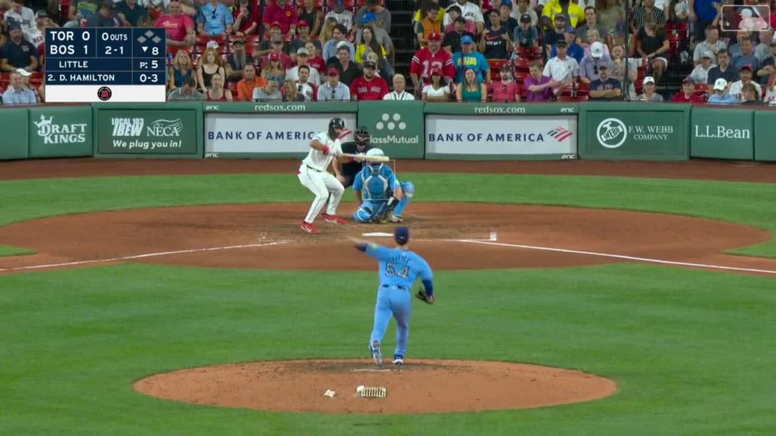 David Hamilton breaks finger on bunt | 08/28/2024 | Boston Red Sox