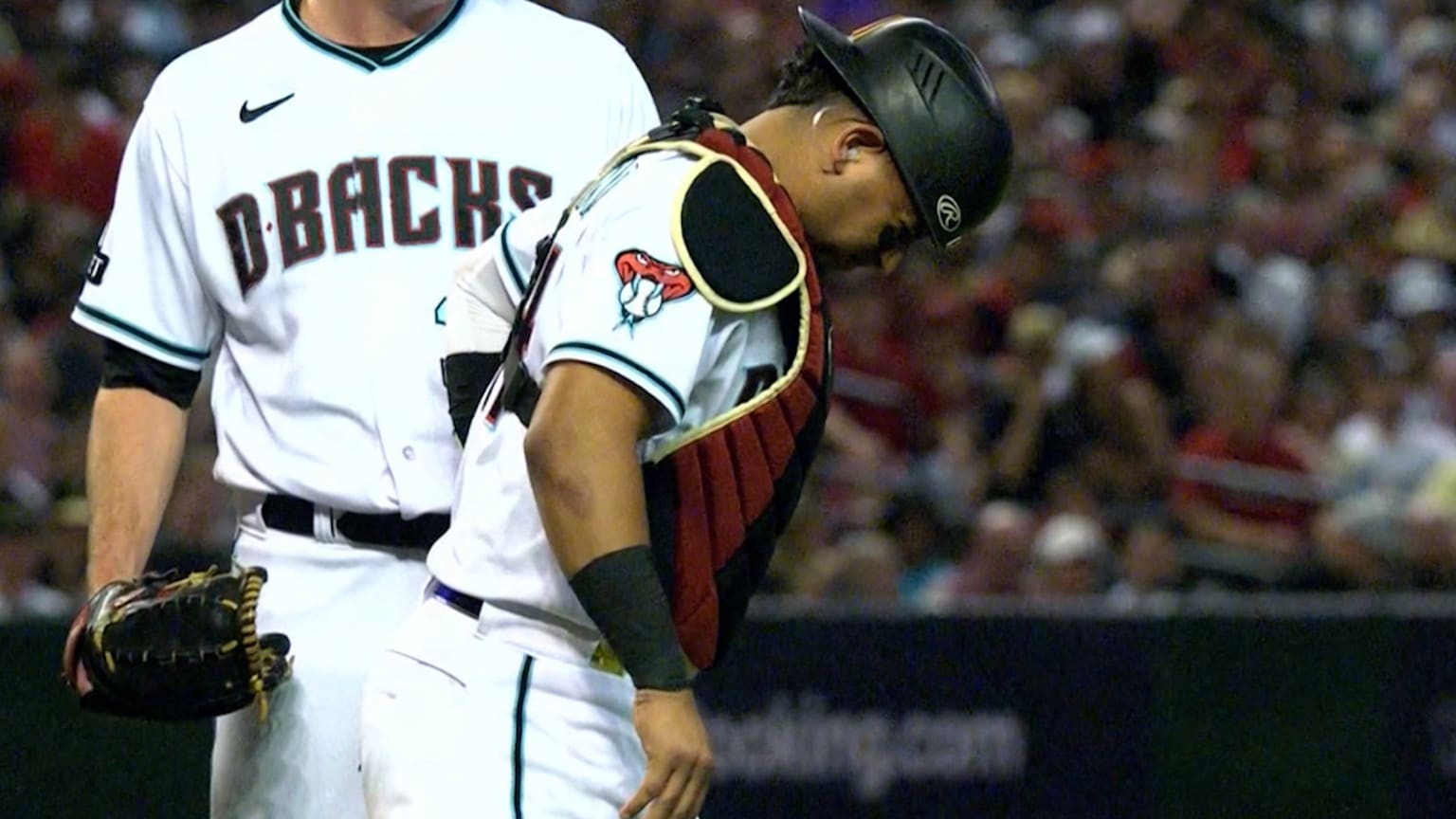 Gabriel Moreno exits after suffering an injury 10/11/2023 Arizona