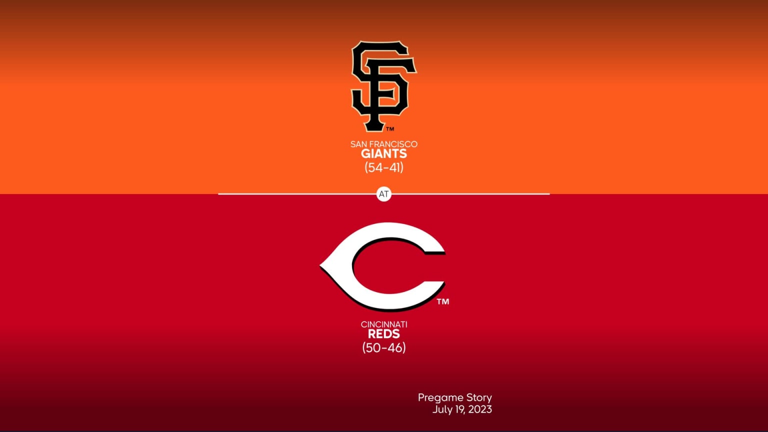 Giants at Reds - July 19, 2023: Title Slate, 07/18/2023