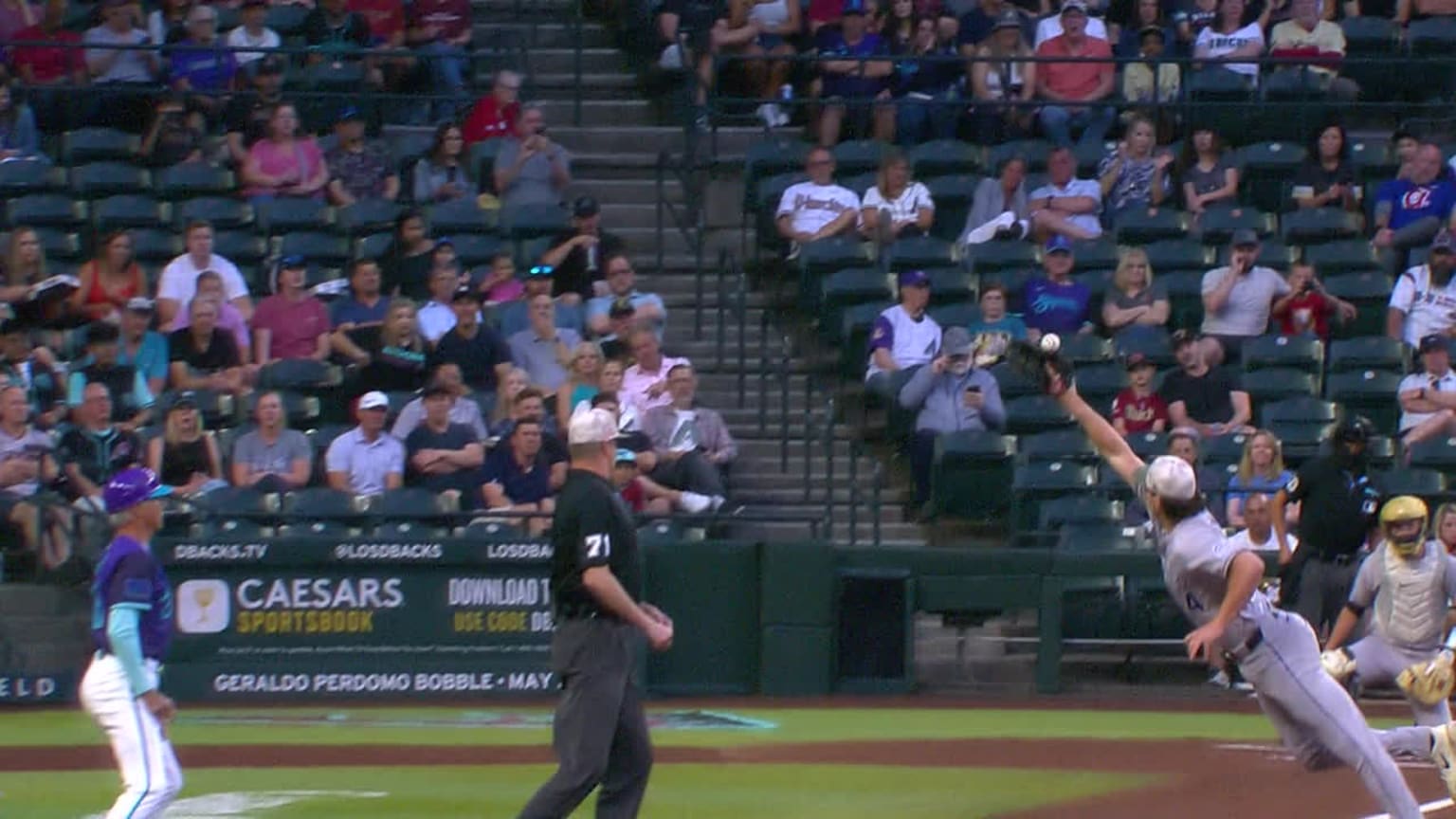 Lourdes Gurriel Jr hits foul ball after review 05/16/2025 San
