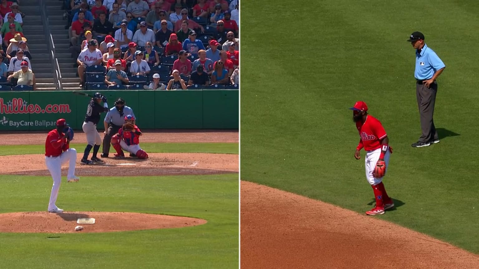 Phillies broadcast on new depth restriction rule 02/25/2023