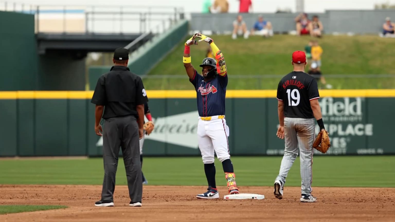 Field view of Ronald Acuña Jr.'s RBI double | 02/29/2024 | Atlanta Braves