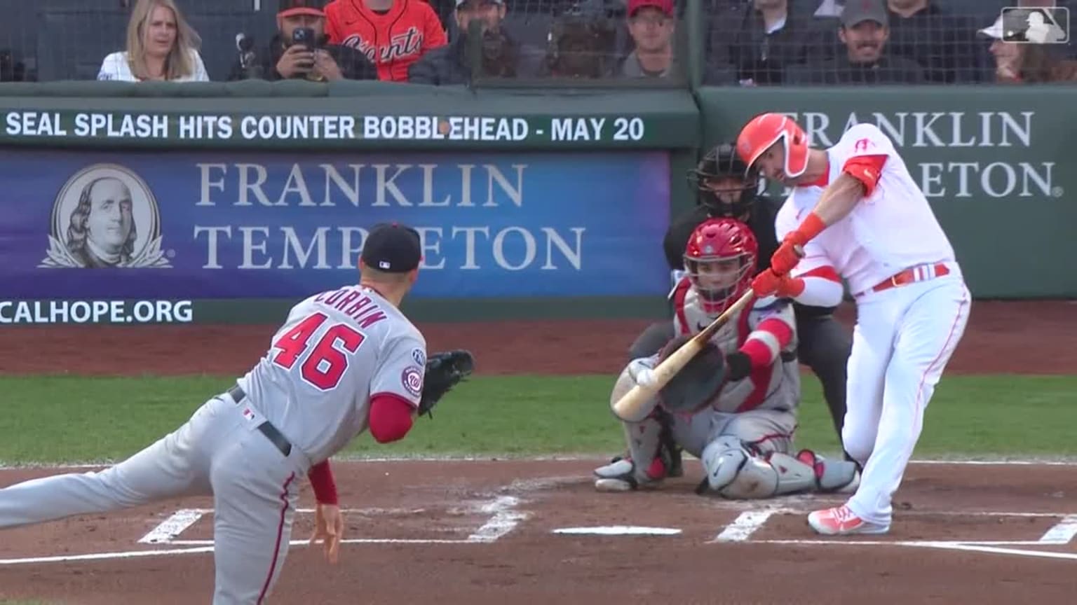 Mitch Haniger smacks a 2run double to rightcenter 05/09/2023 San Francisco Giants