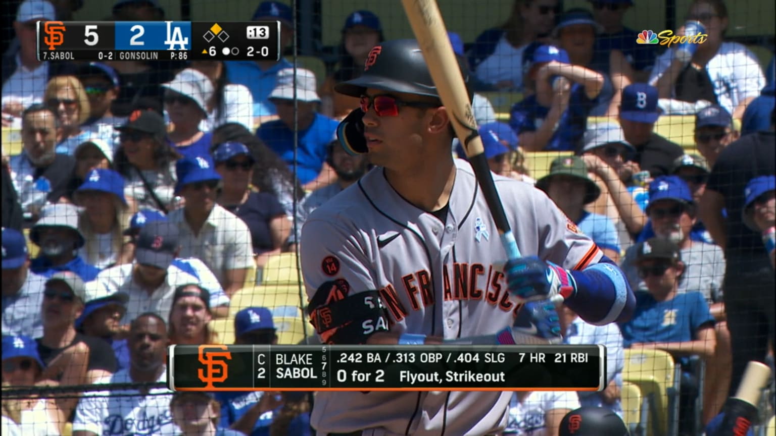 Blake Sabol hits an RBI single, scoring Luis Matos | 06/18/2023 | San ...