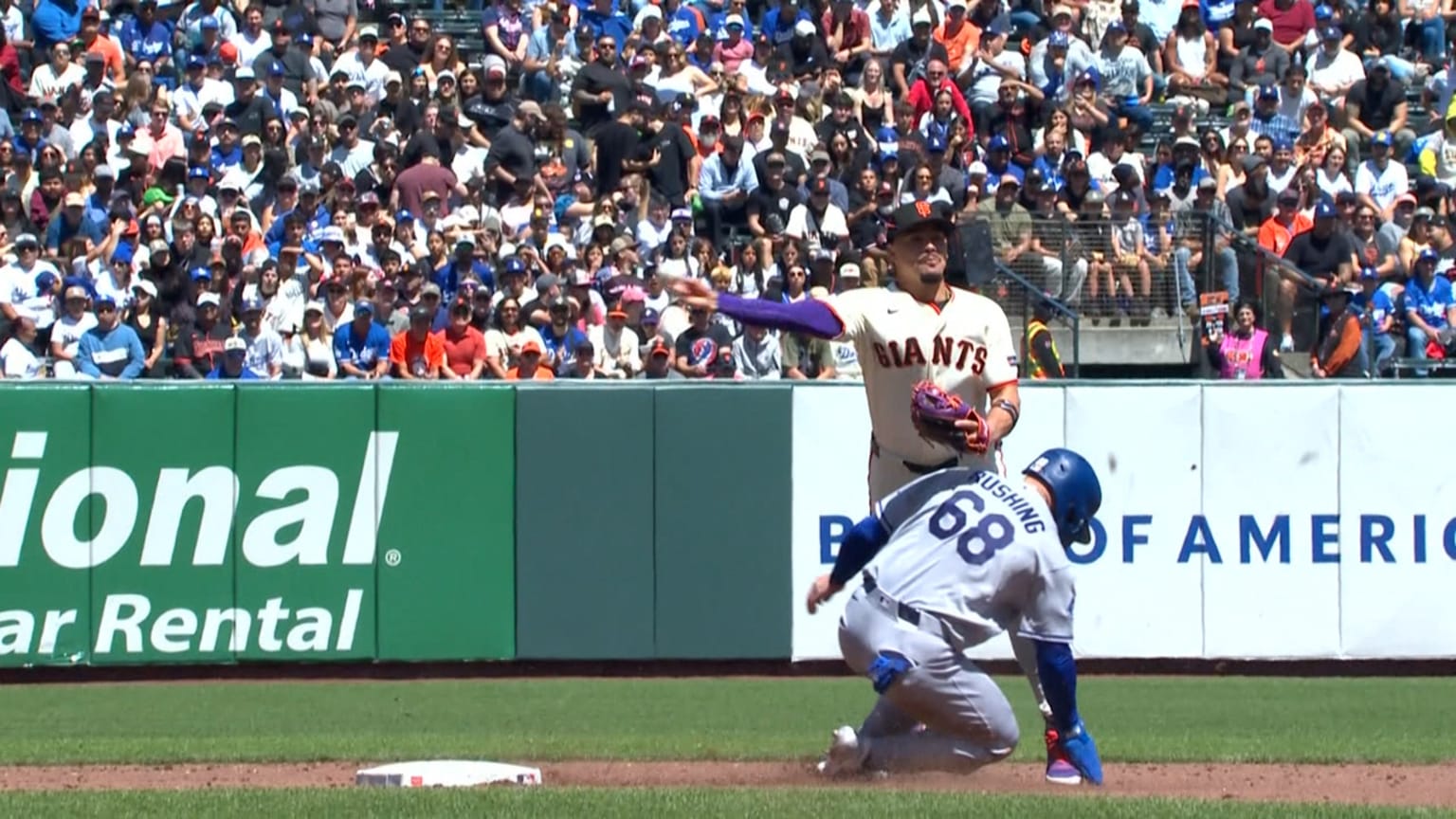 Dalton Rushing slides hard into Willy Adames | 04/23/2026 | San ...