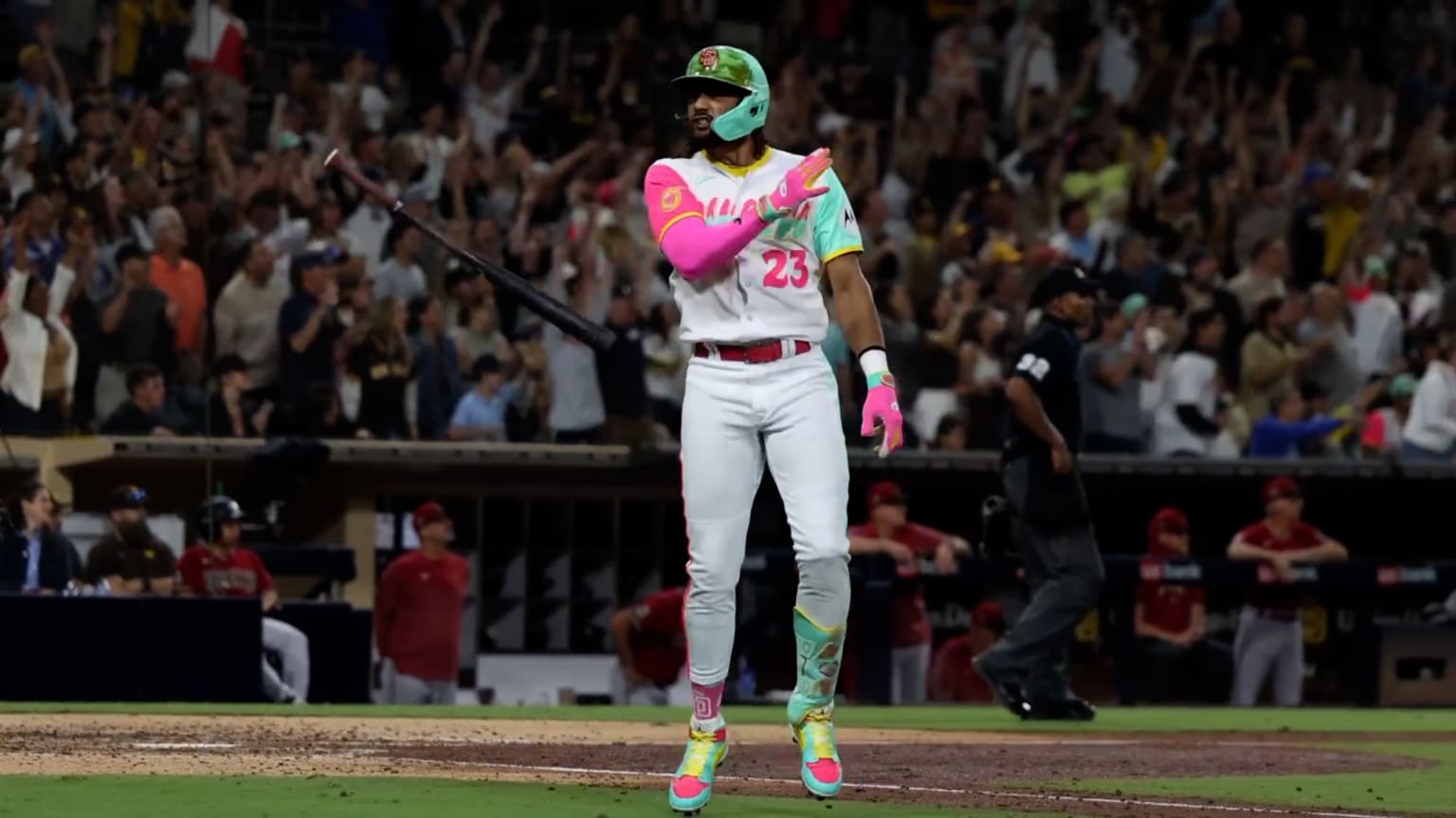 Fernando Tatis Jr. celebrates his HR Creator Cut 08/18/2023 San
