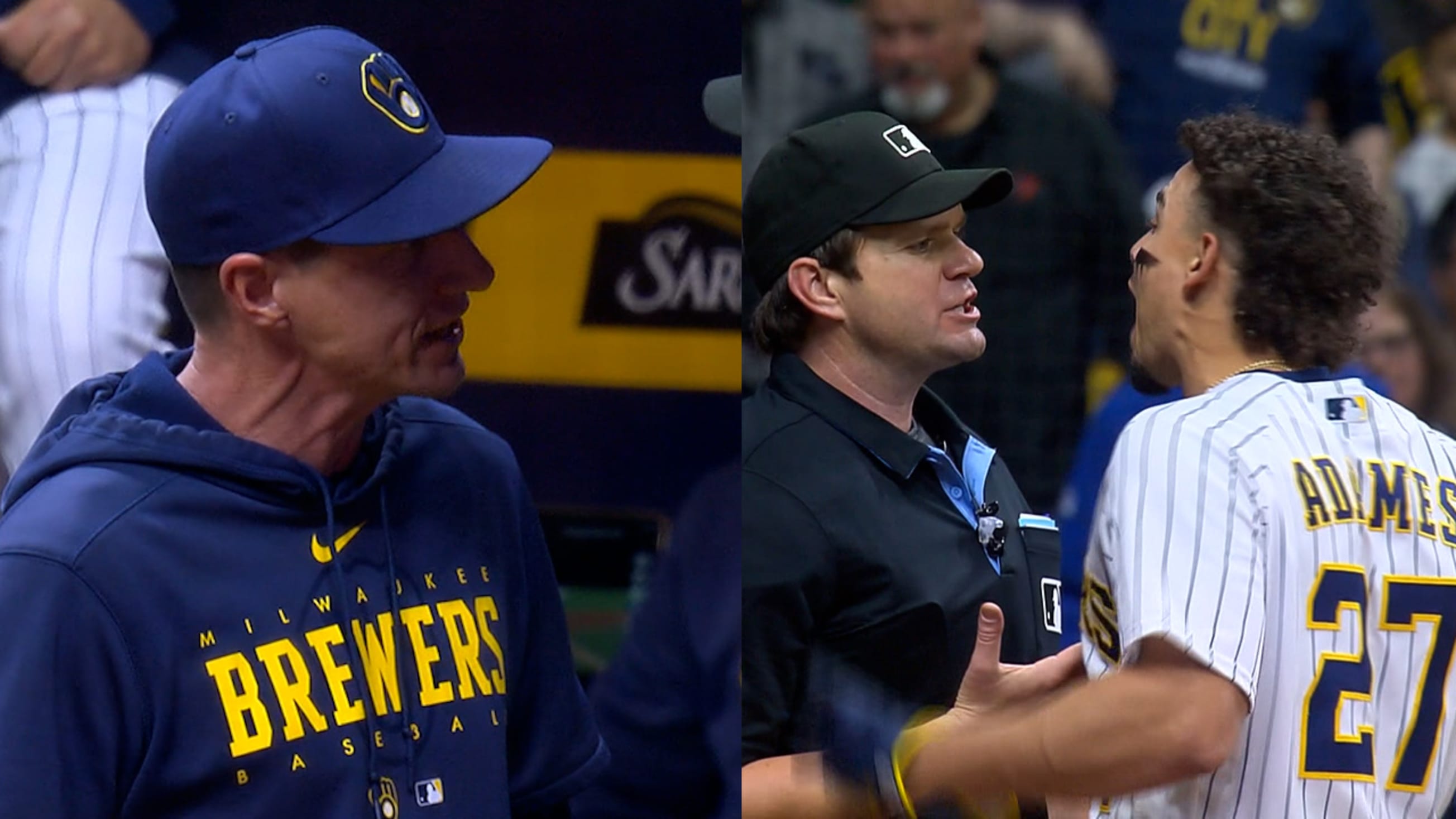 Broadcast play-by-play of Brewers manager Craig Counsell's ejection