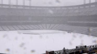Snow game at Coors Field
