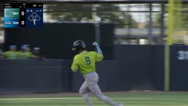 Steele Hall goes the other way for his first homer 