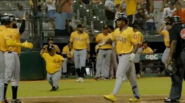 Adael Amador pega jonron de dos rayas