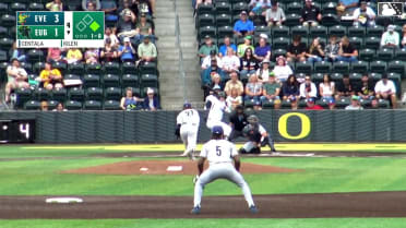 Gavin Kilen doubles (21) on a ground ball to right fielder Anthony Donofrio. Jhonny Level scores.