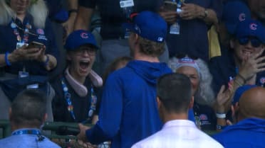 Pete Crow-Armstrong greets Wrigley Field workers