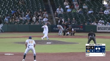 Blake Burke singles on a ground ball to left fielder Ryan Spikes. Eric Brown Jr. scores. Matthew Wood to 2nd.