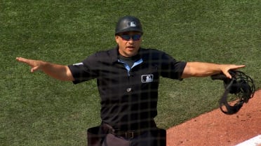 Davis Schneider safe at second after review