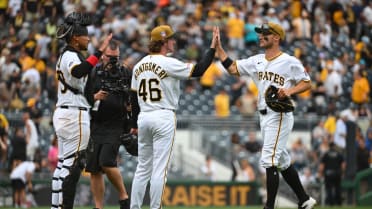 Mason Montgomery earns the save in Pirates' 8-7 win