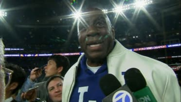 Magic Johnson reacts to Dodgers winning 2025 WS