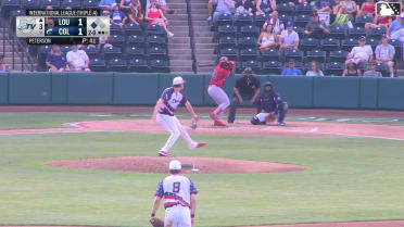 Héctor Rodríguez singles on a sharp line drive to center fielder Petey Halpin. Carlos Jorge scores.
