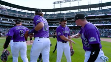 Zach Agnos closes out the Rockies' 9-1 win