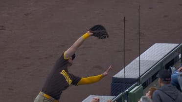 Gavin Sheets' nice catch against the netting