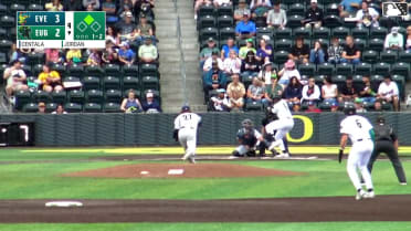 Dakota Jordan homers (10) on a fly ball to center field. Gavin Kilen scores.