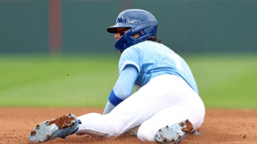 Bobby Witt Jr. steals second base 