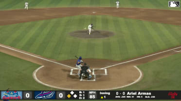 Ariel Armas singles on a line drive to right fielder Brandon Compton. Kane Kepley scores.