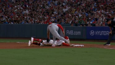 Jose Siri is safe at first after review