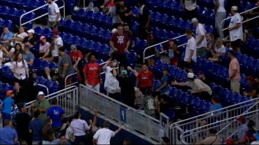 Fan takes home Jakob Marsee's foul ball