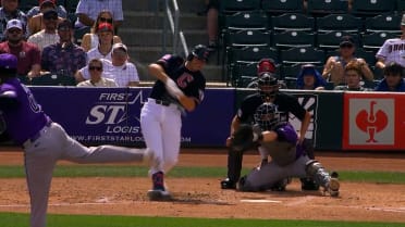 Chase DeLauter's first homer of Spring Training