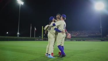 The Triple-A Iowa Cubs celebrate win with fireworks