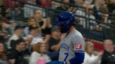 Bobby Witt Jr. scores on a double play