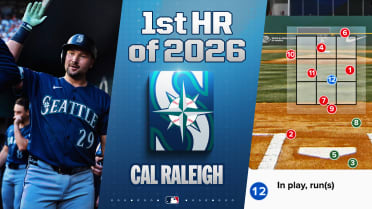 Cal Raleigh's first homer of the season