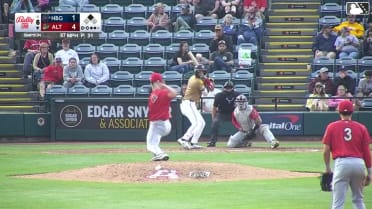 Duce Gourson singles on a line drive to center fielder Sam Petersen. Matt King scores.