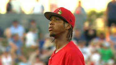 Brayan Bello strikes out seven against the Braves