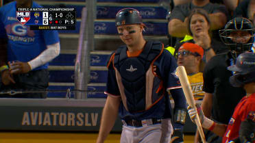 Daniel Susac nabs a runner during a steal attempt 