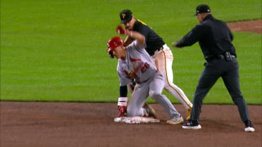 JJ Wetherholt safe at second after challenge