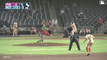 Jake Munroe doubles (2) on a line drive to left fielder Fenwick Trimble. J.J. D'Orazio scores. Nick Rodriguez to 3rd.