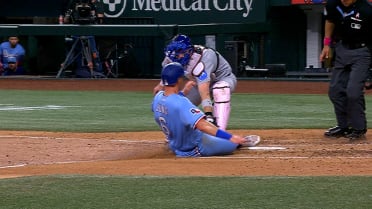 Josh Jung called safe at home after replay review