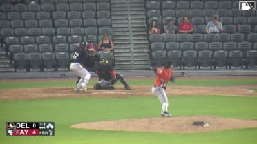 Anthony Huezo homers (14) on a line drive to left field.