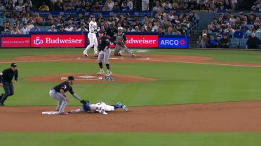 Miguel Rojas picked off for first out in the 3rd