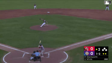 Mason White homers (2) on a fly ball to right center field.