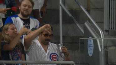 Cubs fan sadly drops foul ball in stands
