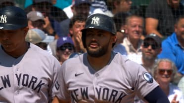 Jasson Domínguez slides past third going for triple