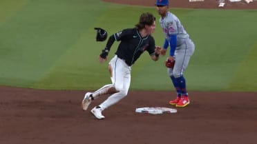 Jake McCarthy safe at second after challenge