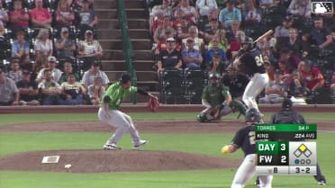 Lamar King Jr. singles on a sharp line drive to left fielder Jack Lausch. Luke Cantwell scores.