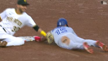 Merrifield steals second base