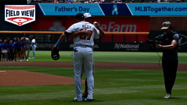 Field View: Mike Riley's ceremonial first pitch