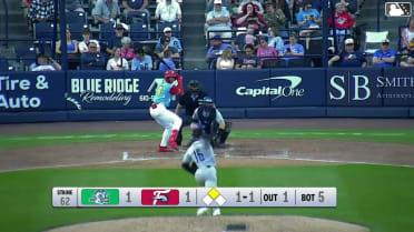 Bryan Rincon doubles (10) on a line drive to right fielder Benny Montgomery. Riley Tirotta scores.